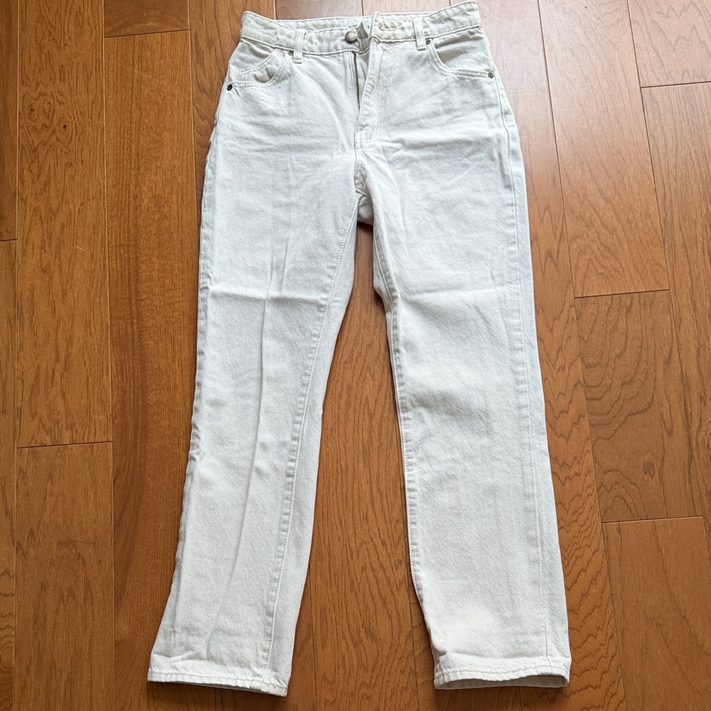 ROLLA'S Women's Straight Leg Jeans in Cream Sz 24